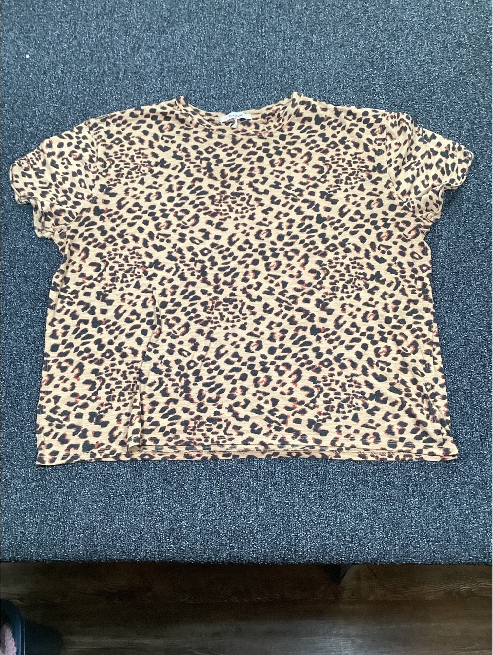 Free people Leopard Print Short Sleeve T-Shirt